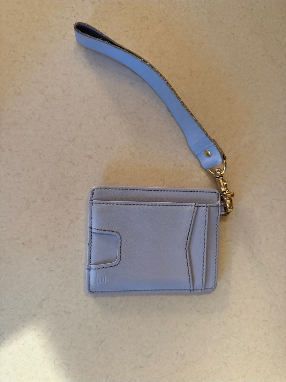 ANDAR DENNER Light Blue/purple Leather Wristlet Card Wallet